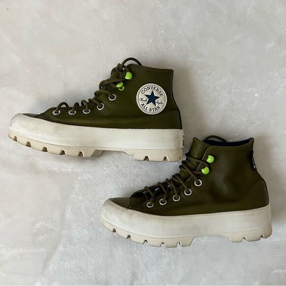Women’s Converse CTAS Hi Moss Olive Gore-Tex Lugged Waterproof Leather Multi - Picture 1 of 7